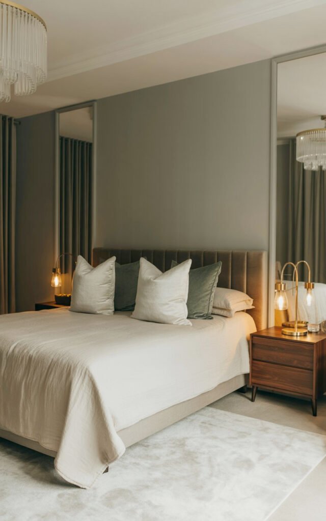 Luxurious master bedroom with elegant furniture and bedding creating restful sanctuary