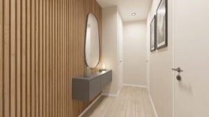 Read more about the article Modern Hallway Ideas: Slat Walls That Turn Boring Corridors Into Design Statements